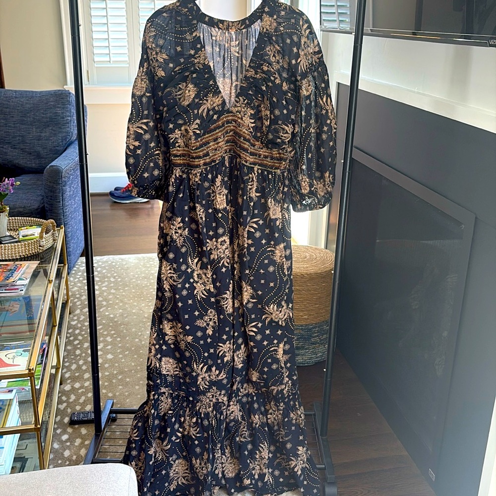 Free People long dress size Medium black/tan/brown